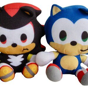Sonic & Shadow the Hedgehogs Big Head Plush Dolls Toys Sego Toy Factory 6"